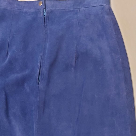 Genuine Suede Royal Blue mini skirt - Picture 6 of 6
